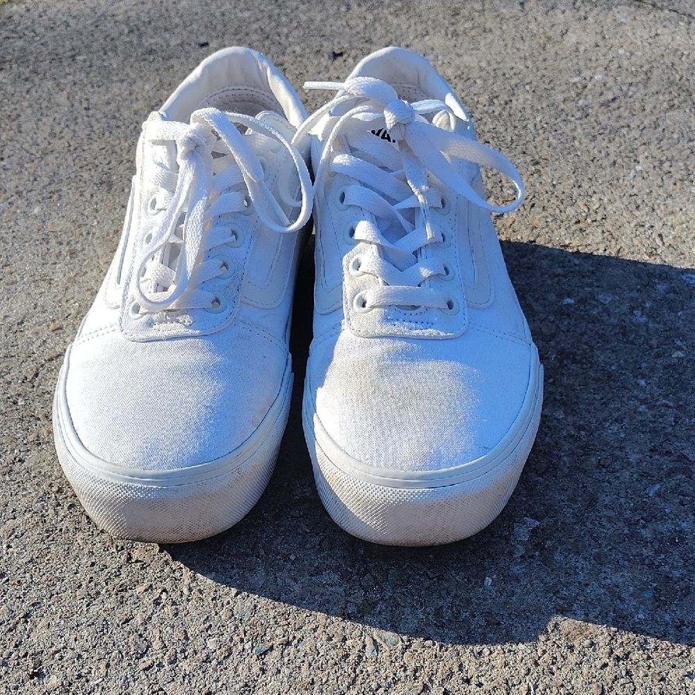 White Lace-Up Sneakers